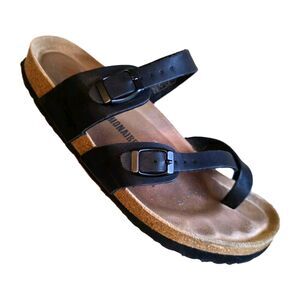 Cushionaire Womens Luna Cork Footbed Sandal Black With Comfort Size 12W